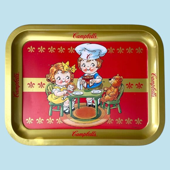 Vintage 1998 Campbell’s Kids Soup TV Tray – Teddy Bear Lunch 10.5×14 - Picture 1 of 5